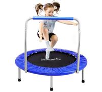 SereneLife Trampolín Plegable de 91/102 cm - Compacto para Niños y Adultos, con Barra de Espuma, para Interior y Jardín, Carga Máx. 68/100 kg