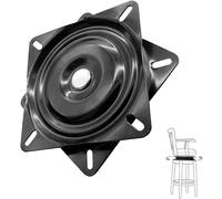 Serenelight Placa Giratoria Cuadrada, Placa Giratoria Cuadrada de Metal, Rodamiento Placa Giratoria, Universal Placa Giratoria Cojinete, Rotatoria de 360°, para Taburetes, Mesas, Estanterías (Negro)
