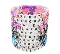 SereneSage 10 pulseras de cuentas inspiradas en Global Girl Group, 6 nombres de miembros y títulos de canciones, joyería de amistad, accesorios de estilo K-pop para fanáticos, regalos para mujeres y