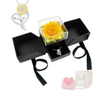 Sereney Regalos de girasol preservados para mujeres, collar de girasol You are My Sunshine Regalos como para ella, collar de plata, aniversario, San Valentín, cumpleaños, regalos para esposa, hija,