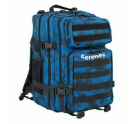 SERENFIT Mochila Deportiva Gym 45L - Mochila Fitness Hombre Mujer - Mochila Crosstraining - Mochila Entrenamiento - Mochila Táctica Deportiva - Mochila Militar Urbana (Azul y Negro)