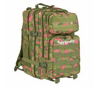 SERENFIT Mochila Deportiva Gym 45L - Mochila Fitness Hombre Mujer - Mochila Crosstraining - Mochila Entrenamiento - Mochila Táctica Deportiva - Mochila Militar Urbana (Verde y Rosa)