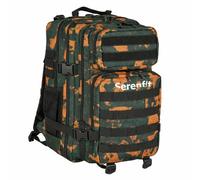 SERENFIT Mochila Deportiva Gym 45L - Mochila Fitness Hombre Mujer - Mochila Crosstraining - Mochila Entrenamiento - Mochila Táctica Deportiva - Mochila Militar Urbana (Naranja y Negro)