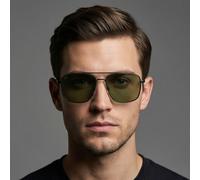 Serengeti Gafas De Sol Hombre Piloto Aviador Negras Verdes Polarizadas 56mm