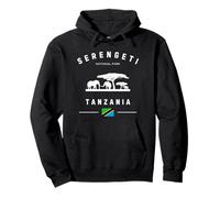 Serengeti National Park Tanzania Bandera Safari Elefantes Sudadera con Capucha