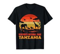 Serengeti Parque Nacional Tanzania Safari Animales Retro Camiseta