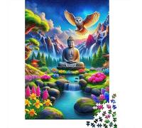 Serenidad Buda Rompecabezas de Papel 1000 Piezas para Adultos Mindfulness Paisaje Natural decoración Regalo Relajante 38x26cm/1000pcs