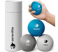 Serenilite - 3x pelotas de ejercicio para terapia de mano - estrés de triple densidad y fortalecimiento del agarre - restauración de manos - Suave, mediana, dura