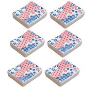 Serenitison 6PCS Porta Palillos de Cerámica Cuadrado,Porta Palillos Japonés,Porta Palillos,Reposos de Pinceles de Pintura China,para Cena,Tenedor,Cuchara,Cuchillo,Fácil de Limpiar,Antideslizante