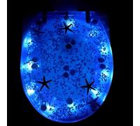 Serenitison Asiento de Inodoro de Resina,Asiento de Inodoro con luz LED,Tapas WC de Liberación Rápida,Tapas WC Universal,Asiento de Inodoro Luminoso,para Asientos de Inodoro en Forma de O,U y V