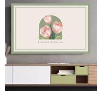 Serenitison Cubierta elástica para pantalla de TV, cubierta de televisión para sala de estar, patrones de flores, parte inferior elástica, resistente al polvo, para escritorio, montaje en pared y