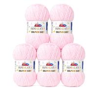 Serenitsu Himalaya 80303 Dolphin Baby Wolle Set de 5 ovillos de 100 g, hilo súper voluminoso de terciopelo para tejer y ganchillo, hilo de chenilla de poliéster para mantas de bebé Amigurumi (rosa