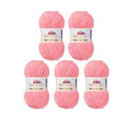 Serenitsu Himalaya 80346 Dolphin Baby Wolle Set de 5 ovillos de 100 g, hilo súper voluminoso de terciopelo para tejer y ganchillo, hilo de chenilla de poliéster para mantas de bebé, hilo de bebé