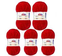 Serenitsu Himalaya Dolphin Baby Lana 5 x 100 g, hilo súper voluminoso de terciopelo para tejer y ganchillo, hilo de chenilla de poliéster para mantas de bebé, hilo de bebé Amigurumi (80352 rojo oscuro