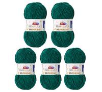Serenitsu Himalaya Dolphin Baby Lana 5 x 100 g, hilo súper voluminoso de terciopelo para tejer y ganchillo, hilo de chenilla de poliéster para mantas de bebé, hilo de bebé Amigurumi (80331 Dark Mint)