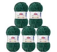 Serenitsu Himalaya Dolphin Baby Lana 5 x 100 g, hilo súper voluminoso de terciopelo para tejer y ganchillo, hilo de chenilla de poliéster para mantas de bebé, hilo de bebé Amigurumi (80360 verde)