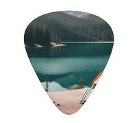 Serenity Lake - Púa de guitarra excepcional para camping, impresión completa de un solo lado, púa de material ABS, grosor diverso para una experiencia musical variada, ideal para guitarras y ukeleles,