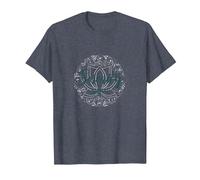 Serenity Now: Mindfulness meditación Mandala de Loto Zen Camiseta, Hombre, Azul Jaspeado, XL