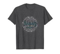 Serenity Now: Mindfulness meditación Mandala de Loto Zen Camiseta, Hombre, Jaspeado Oscuro, 3XL
