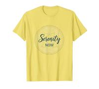 Serenity Now: Mindfulness meditación Mandala de Loto Zen Camiseta, Hombre, Limón, 3XL