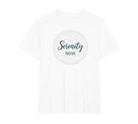 Serenity Now: Mindfulness meditación Mandala de Loto Zen Camiseta, Hombre Tallas Grandes, Blanco, 5X Alto