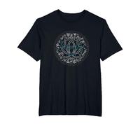 Serenity Now: Mindfulness meditación Mandala de Loto Zen Camiseta, Hombre Tallas Grandes, Negro, 5X Alto