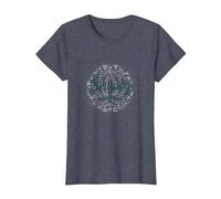 Serenity Now: Mindfulness meditación Mandala de Loto Zen Camiseta, Mujer, Azul Jaspeado, M