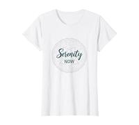 Serenity Now: Mindfulness meditación Mandala de Loto Zen Camiseta, Mujer, Blanco, 3XL