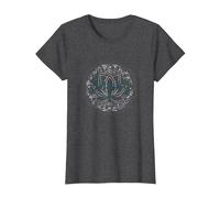 Serenity Now: Mindfulness meditación Mandala de Loto Zen Camiseta, Mujer, Jaspeado Oscuro, 3XL
