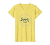 Serenity Now: Mindfulness meditación Mandala de Loto Zen Camiseta, Mujer, Limón, XL