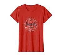 Serenity Now: Mindfulness meditación Mandala de Loto Zen Camiseta, Mujer, Rojo, 3XL