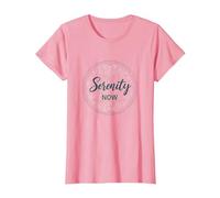 Serenity Now: Mindfulness meditación Mandala de Loto Zen Camiseta, Mujer, Rosado, S