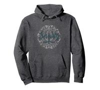 Serenity Now: Mindfulness meditación Mandala de Loto Zen Sudadera con Capucha, Unisex para Adultos, Jaspeado Oscuro, XL