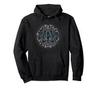 Serenity Now: Mindfulness meditación Mandala de Loto Zen Sudadera con Capucha, Unisex para Adultos, Negro, XXL