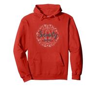 Serenity Now: Mindfulness meditación Mandala de Loto Zen Sudadera con Capucha, Unisex para Adultos, Rojo, S