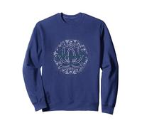 Serenity Now: Mindfulness meditación Mandala de Loto Zen Sudadera, Unisex para Adultos, Azul Marino, XL