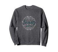 Serenity Now: Mindfulness meditación Mandala de Loto Zen Sudadera, Unisex para Adultos, Jaspeado Oscuro, XXL