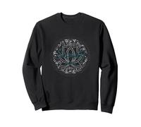 Serenity Now: Mindfulness meditación Mandala de Loto Zen Sudadera, Unisex para Adultos, Negro, M