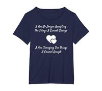 Serenity Prayer Change What You Can't Accept Camiseta Camiseta, Mujer Tallas Grandes, Azul Marino, 1XL Grande