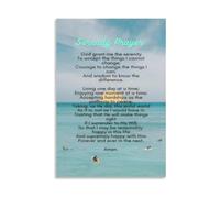 Serenity Prayer Wall Art - Courage Wisdom Serenity Christian Poem Canvas Print, Inspirational Decor for Recovery Room & Home(Unframed,12X18inch(30X45cm))