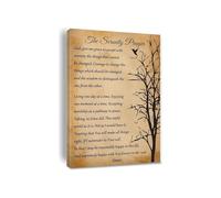 Serenity Prayer Wall Art, God Grant Me The Serenity Bible Verse Poster, Christian Scripture Decor for Bedroom, Office, Home, Living Room Canvas Print(Framed,08x12inch(20x30cm))