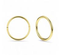 Serenity Sleepers Pendientes de aro chapados en oro de 24 quilates en plata de ley 925 sin costuras, pequeños y finos, hechos a mano, 8 mm, 10 mm, 12 mm, 14 mm, para mujeres y hombres, 25/64" (10mm),