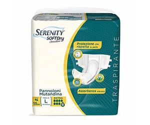 Serenity Soft Dry Sensitive Extra Pannoloni Mutandina Taglia L, 15 Pezzi