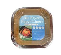 SERENIX - Papel AirFryer 100 piezas - Cuadrado 20-24 CM - Antiadherente - Resistente Liquidos - 220 Grados - Papel Horno siliconado - Microondas - Accesorios Freidora Aire - Pergamino (PAPEL)