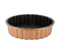 serenk Charlotte - Molde para tartas y quiche para platos perfectos, serie de cocina divertida, antiadherente, color dorado con modernos patrones negros
