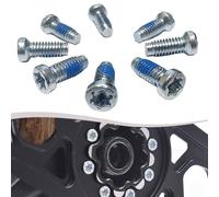 Serenophile 8 pernos de cadena para bicicleta de carretera para sram para ápice para fuerza, rojo, 12 velocidades, tornillos de manivela de aleación con 3,9 mm de diámetro, color plateado