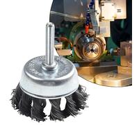 Serenophile Cepillo de alambre para taza, rueda de alambre, cepillo de metal para eliminación de óxido, acero inoxidable prensado de 50 mm, vástago de 6 mm para taladro de amoladora