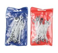 Serenophile Juego de llaves combinadas, juego de llaves pequeñas, herramientas métricas SAE, kit portátil de aleación de acero con bolsa, 20 piezas para reparación de automóviles en el hogar