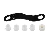 Serenophile Kit de válvula de drenaje de calentador de agua RV con llave en ángulo y cinta PTFE, paquete de 4 unidades de repuesto de 1/2 NPT para mantenimiento de cámper, color negro