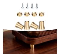 Serenophile Paquete de 4 patas de tabla de cortar de latón, almohadillas antideslizantes pulidas con inserciones de silicona, soporte antideslizante para tablas de cortar de madera, accesorios de